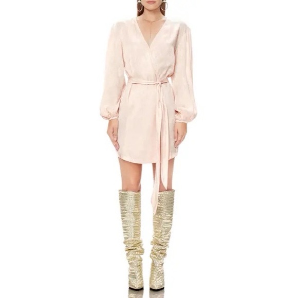 AFRM Milos Long Sleeve Wrap Minidress - Picture 4 of 10